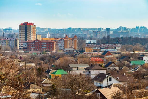 istock Panorama Kharkiv city skyline view on a sunny spring day 1495852776