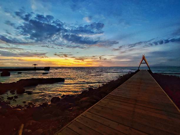 istock Beautiful sunset dusk beach view that day 1495853020