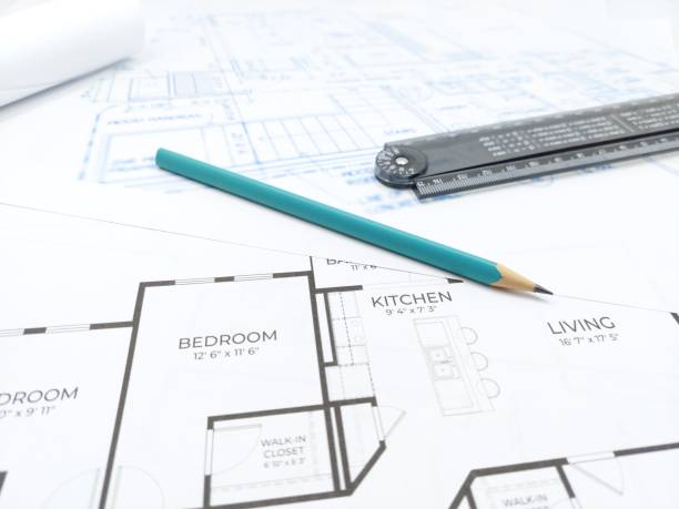 istock Image of several drawings of the project and instruments 1495854033