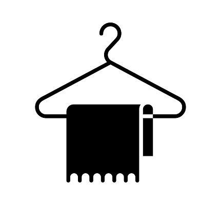 Dry cleaning black filled vector icon with clean lines and minimalist design, universally applicable across various industries and contexts.