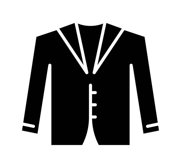 Jacket Black Filled Vector Icon Jacket black filled vector icon with clean lines and minimalist design, universally applicable across various industries and contexts. fashion designer logos images stock illustrations