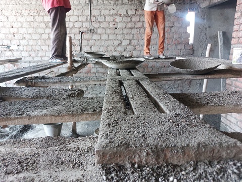 Construction work inside the house.