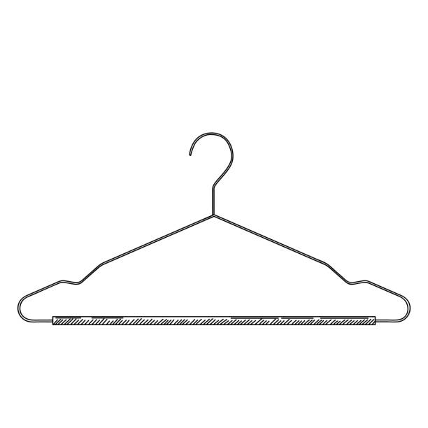 istock Metal coat hanger in vintage engraved style. Sketch of coat hanger. 1495866948