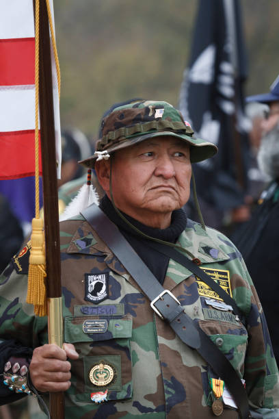 WASHINGTON, DC - November 10, 2007. Native American Navajo Veteran Soldier at Veterans Day parade, Washington DC, USA
