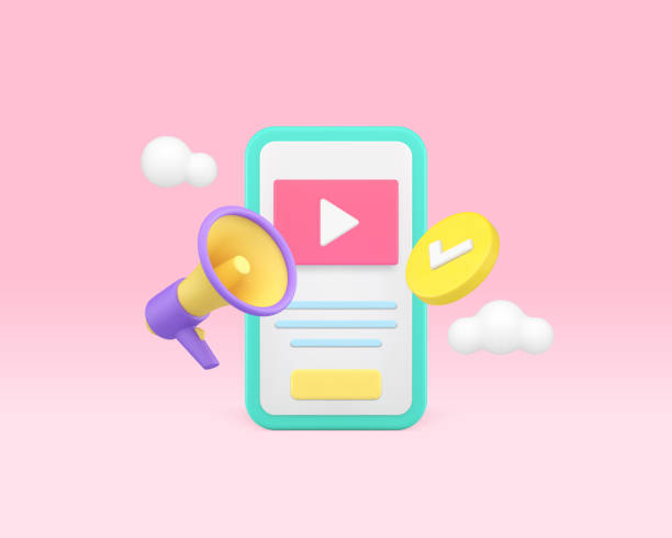 istock Internet video marketing social media content promo announce smartphone app 3d icon realistic vector 1495869248