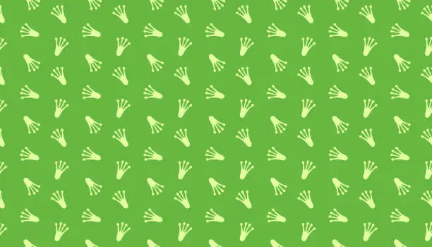 Vector illustration of Frog Footprints Seamless Pattern Background.