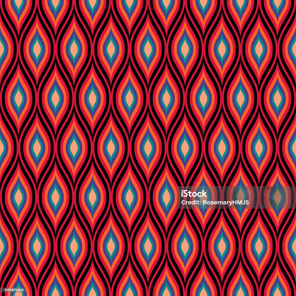 Ogee Pattern Simple Flames Ogee Seamless Vector Pattern Design Stock Illustration ...