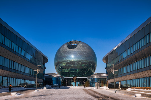 Astana, Kazakhstan -  Futuristic EXPO2017 Nur-Alem Pavilion hosting Museum of The Future