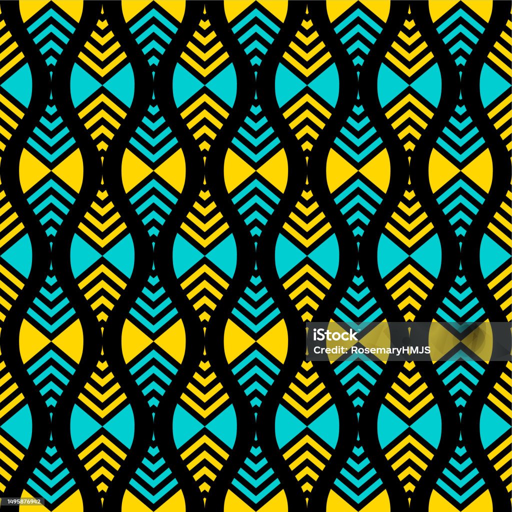 Colorful Tribal Ogee Seamless Pattern Design Stock Illustration ...