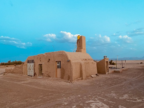 Clay house in a small village in desert