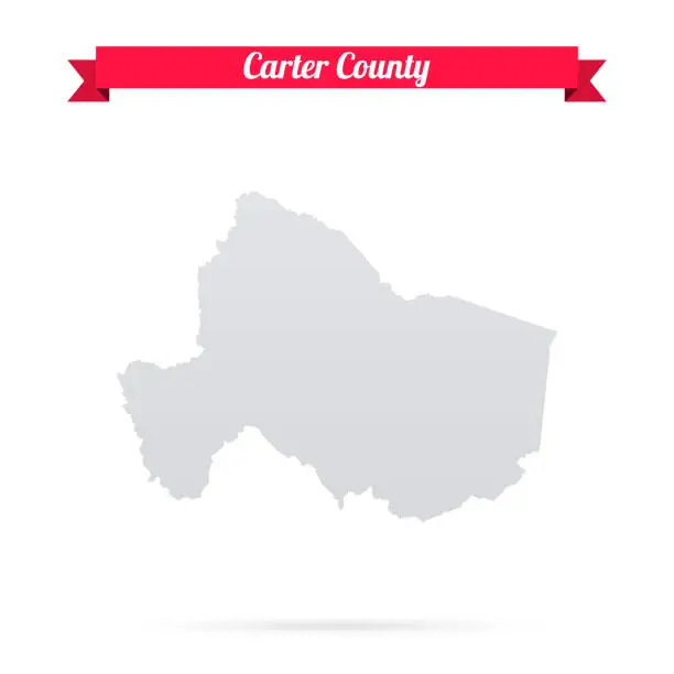 Vector illustration of Carter County, Kentucky. Map on white background with red banner