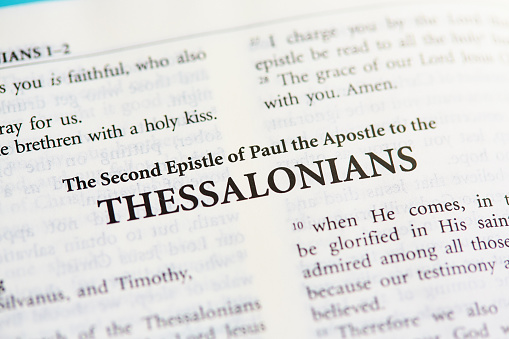Page of the Christian Bible with the title of the Second Epistle of Paul the Apostle to the Thessalonians.