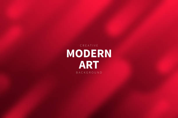 illustrations, cliparts, dessins animés et icônes de design flou abstrait avec des formes géométriques - trendy red gradient - fond rouge