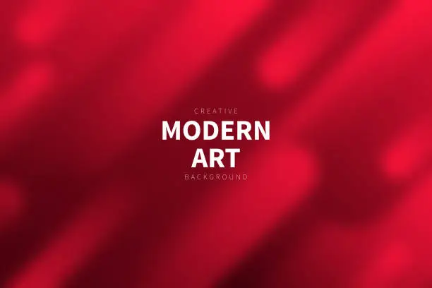 Vector illustration of Abstract blurred design with geometric shapes - Trendy Red Gradient