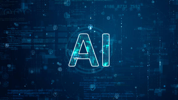 istock Blue digital AI letter and futuristic circle HUD big data processed with grid line and icon on screen abstract background Artificial intelligence technology and chat bot concept 1495890659