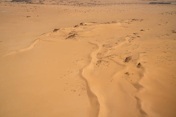 The Algerian desert seen from the sky. Tassili-Djanet National Park