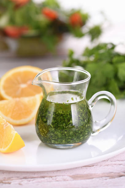 istock Green sauce, seasoning for salad 1495891637