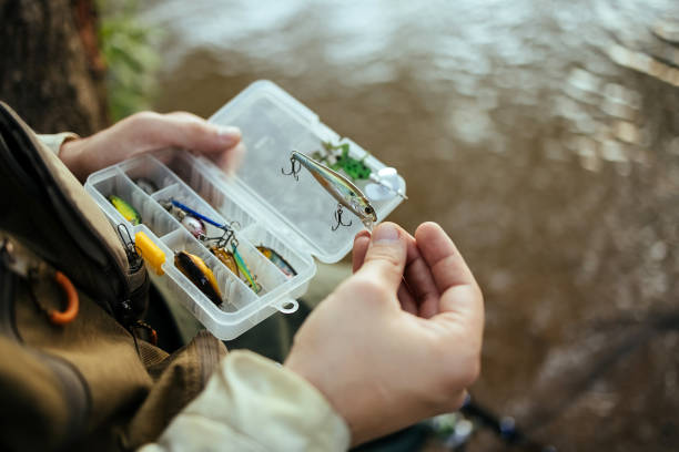 these are great lures that fish love - pescaria com iscas artificiais imagens e fotografias de stock