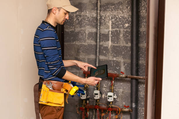 istock The technician checking the heating system in the boiler room with tablet in hand 1495896297