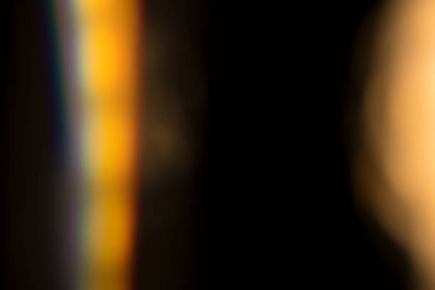 Light leak lens flare on black background