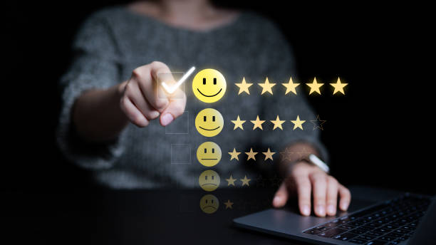 istock Customer review satisfaction feedback survey concept. User give rating to service excellent experience on mobile phone application, Client evaluate quality of service reputation ranking of business. 1495901919