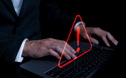 Compromise Computer Warning Alert System Concept System Hacked On Computer Network Data ...