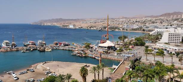 istock Israel, Eilat - May, 2023: Promenade. The Red Sea. Pools. Palm trees. 1495903341