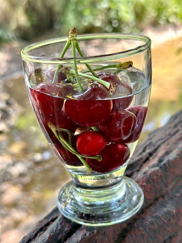 cherry in glass