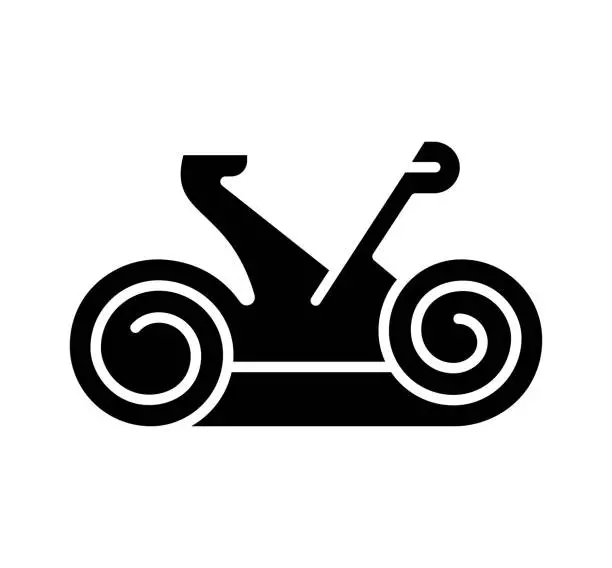 Vector illustration of Motorcycle Black Filled Vector Icon