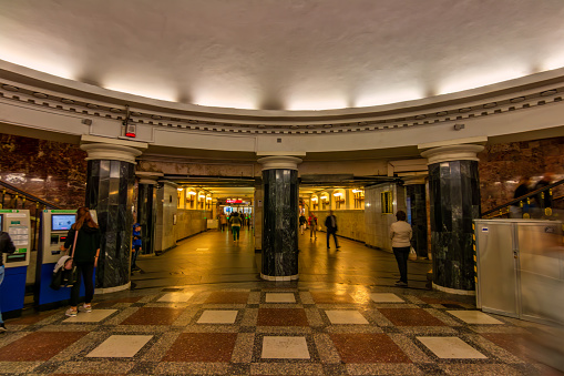 Train station platform escalators, Stockholm city