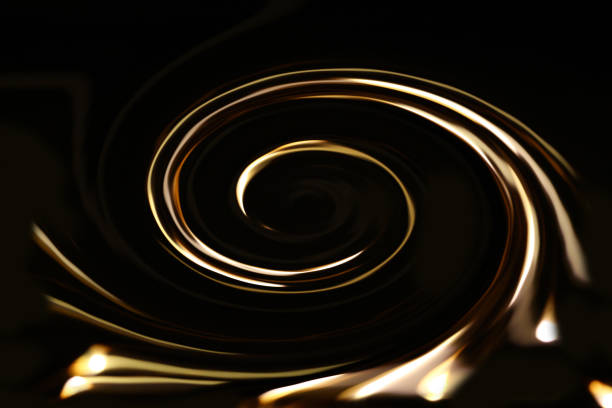 istock Yellow abstract loop motion background with spiral of lines in center. Design element for magic 1495925976