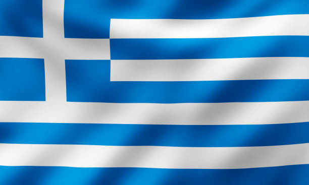 istock Waving National Flag of Greece, Vector Illustration 1495927716