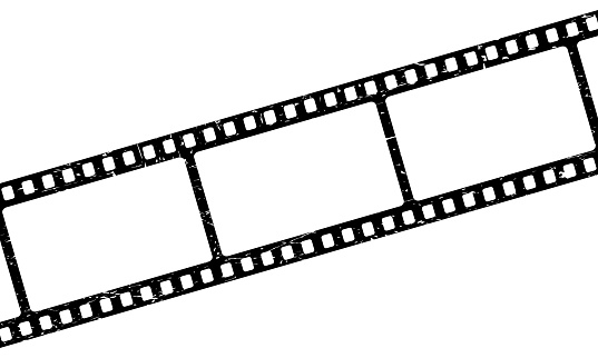 Cinema tape vector icon. Black grunge film strip. Roll with old film tape. Vector 10 Eps.