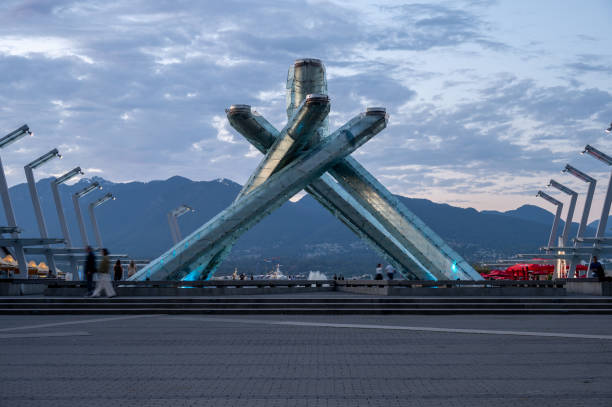 olympische flamme, vancouver - olympic torch stock-fotos und bilder