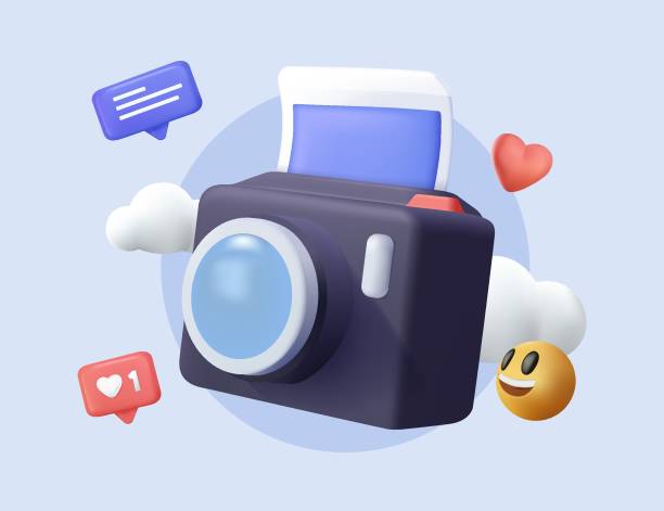 istock 3d polaroid photo camera icon and frame social media. 3d snapshot camera, photo icon concept. Modern cartoon design 3d 1495934993