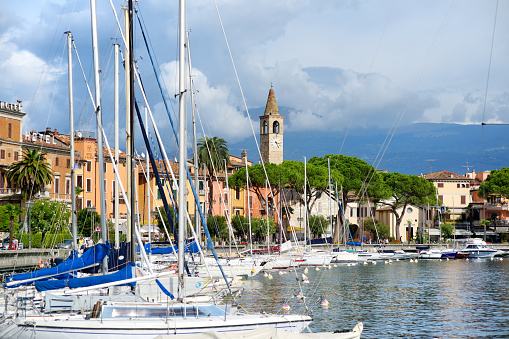 Beautiful views of Toscolano-Maderno, a town and comune on the West coast of Lake Garda, in the province of Brescia, in the region of Lombardy, Italy