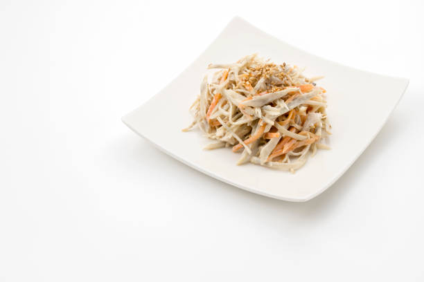 Burdock and chicken fillet salad