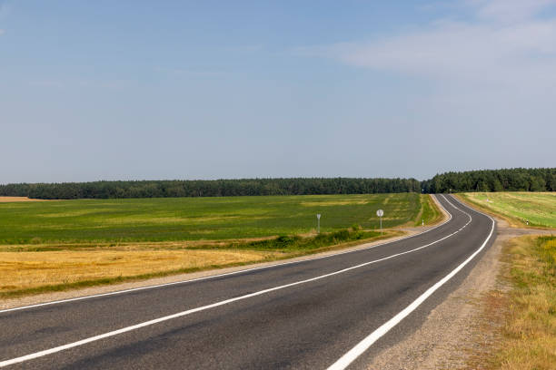 istock Narrow paved road for cars 1495952435