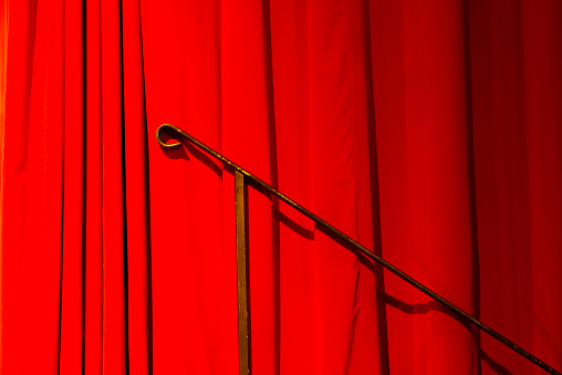 Red curtain of a stage theater