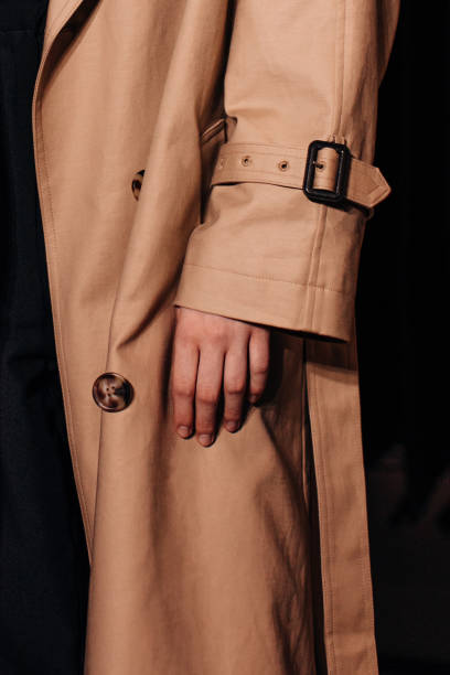 istock Details of autumn brown classy coat. 1495955693