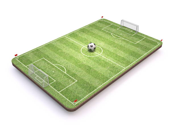 istock Football Soccer playground Side view 3D 1495957549