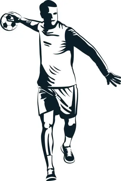 Vector illustration of handball player