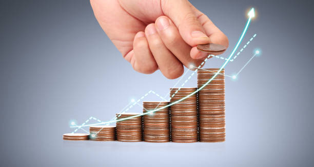 istock Coin with trading graph financial investment concept 1495966912