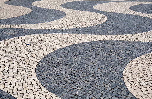 Traditional Portuguese was inspired by Roman mosaics. They can be found around the city of Lisbon.