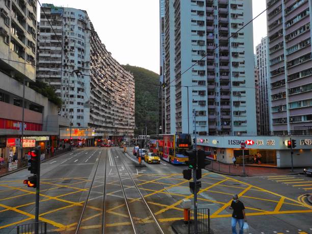 午後の香港のサイワンホー通りエリア。 - store market china city street ストックフォトと画像