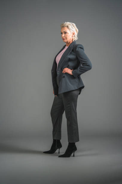 istock Good Looking Confident Mature Female With Gray Hair 1495985109