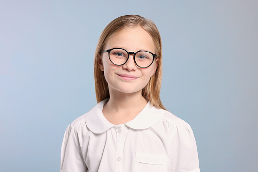 Headshot Portrait Of A Happy Child Girl