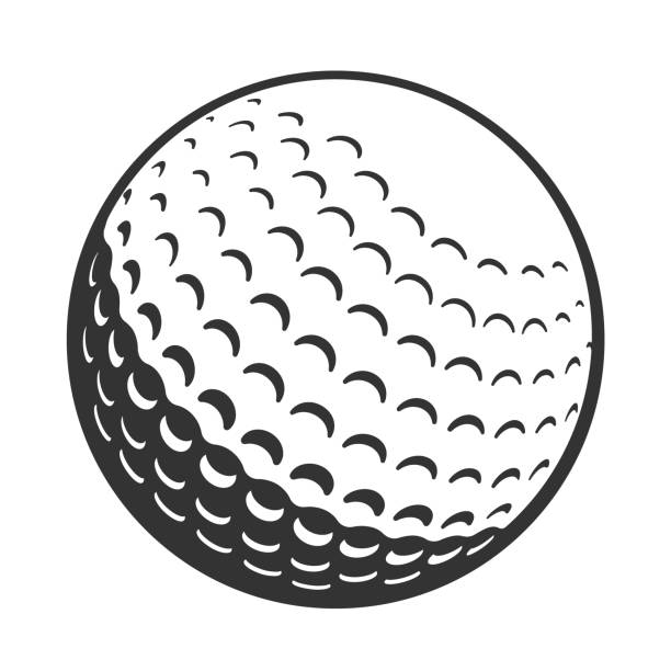 ilustrações, clipart, desenhos animados e ícones de g- [recuperado] â ð3/4ð¿ð ̧ñ - bola de golfe