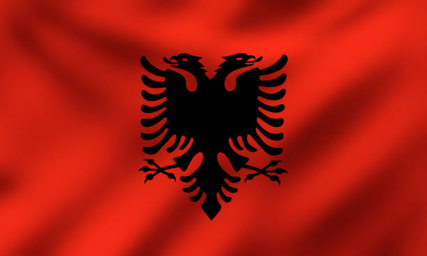 istock Waving National Flag of Albania, Vector Illustration 1495989995