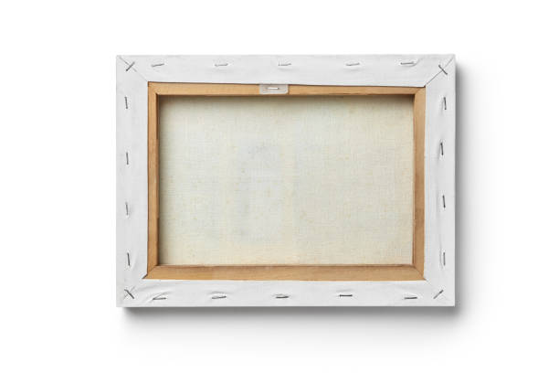 White canvas frame isolated on white background.